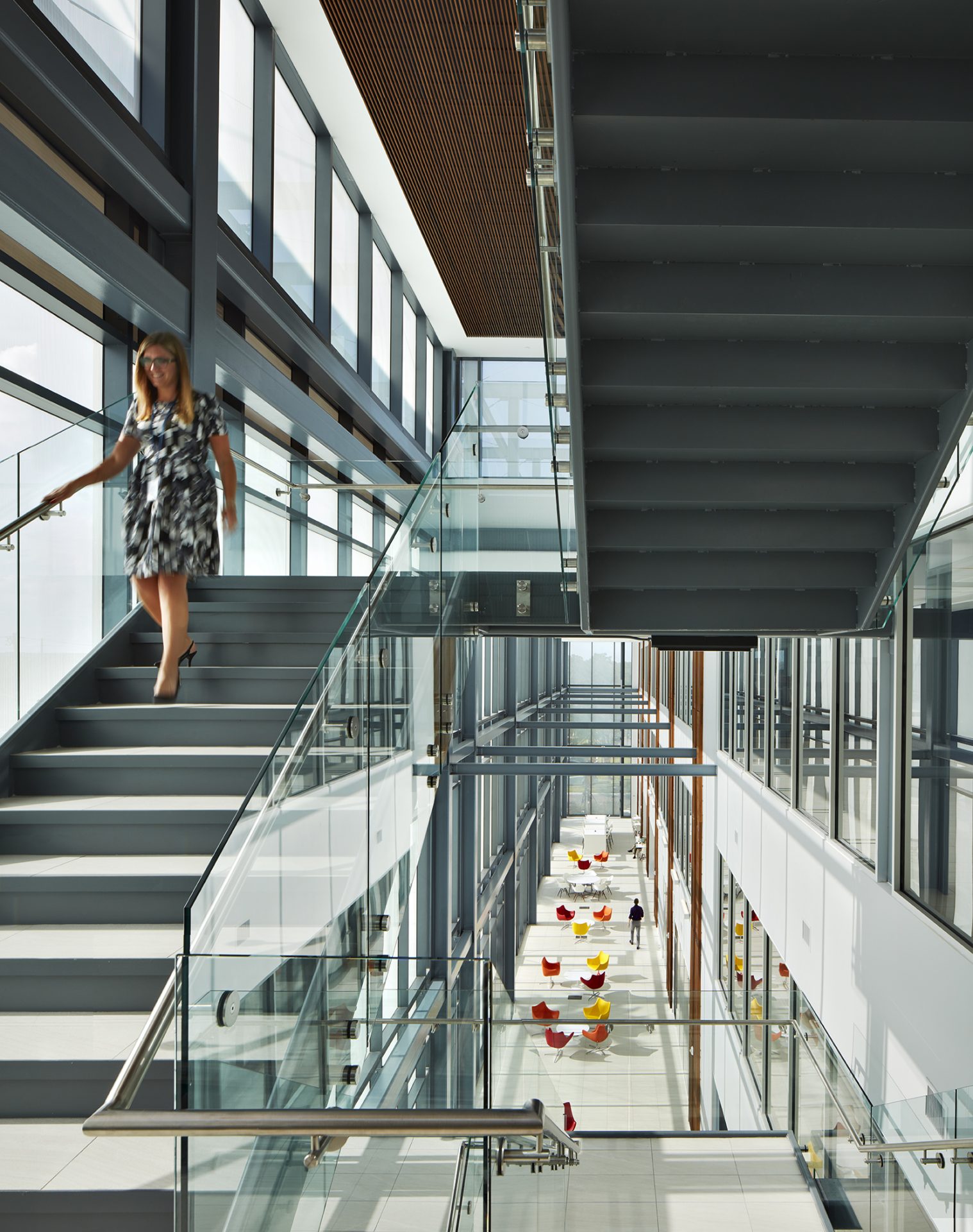 Photograph of women on stairs at Fairwinds building