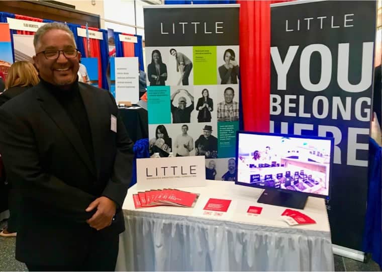 Photograph of Thomas Campbell at Little booth