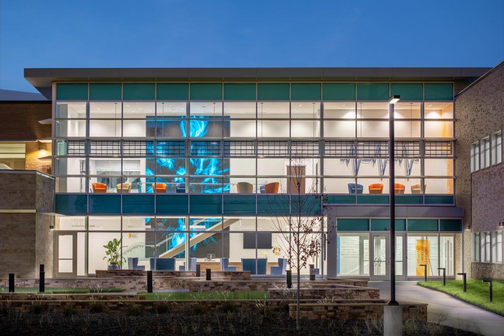 Outdoor photograph of Allied Health building